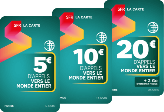 nouvelles recharges Monde SFR La Carte