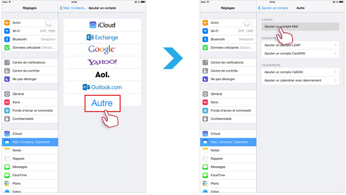 comment ajouter une adresse mail sur ipad