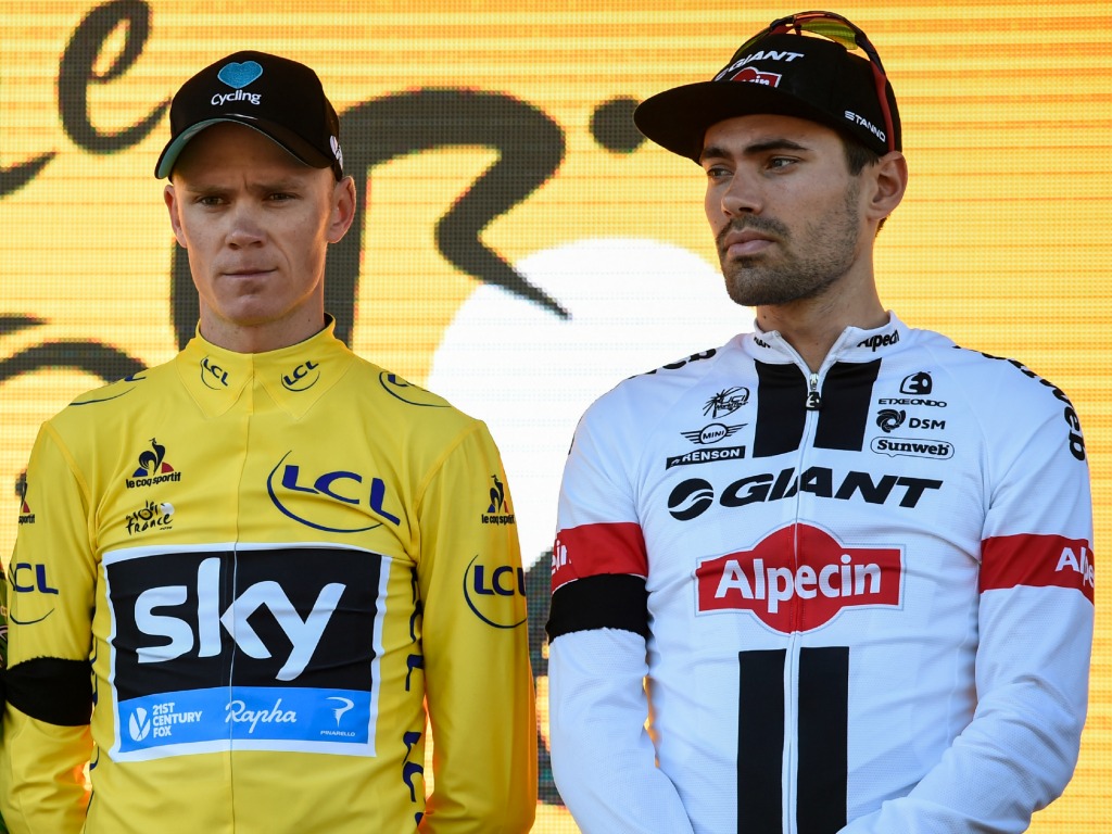 Chris Froome (à gauche) et Tom Dumoulin sur le Tour 2016