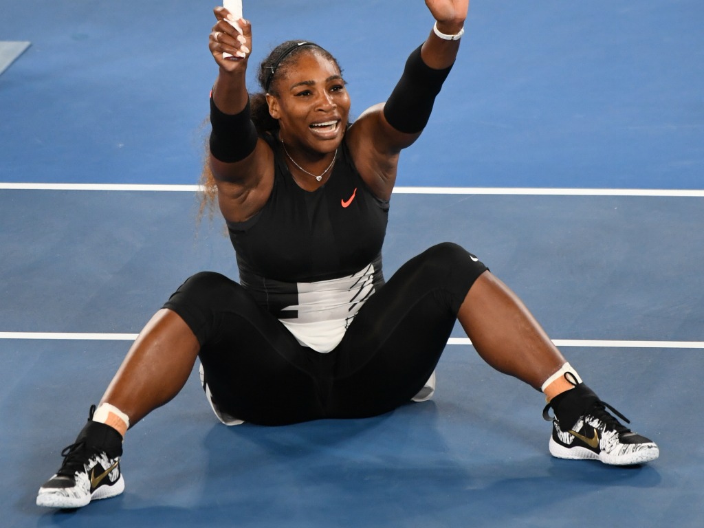 Serena Williams lors de sa victoire à l'Open d'Australie 2017