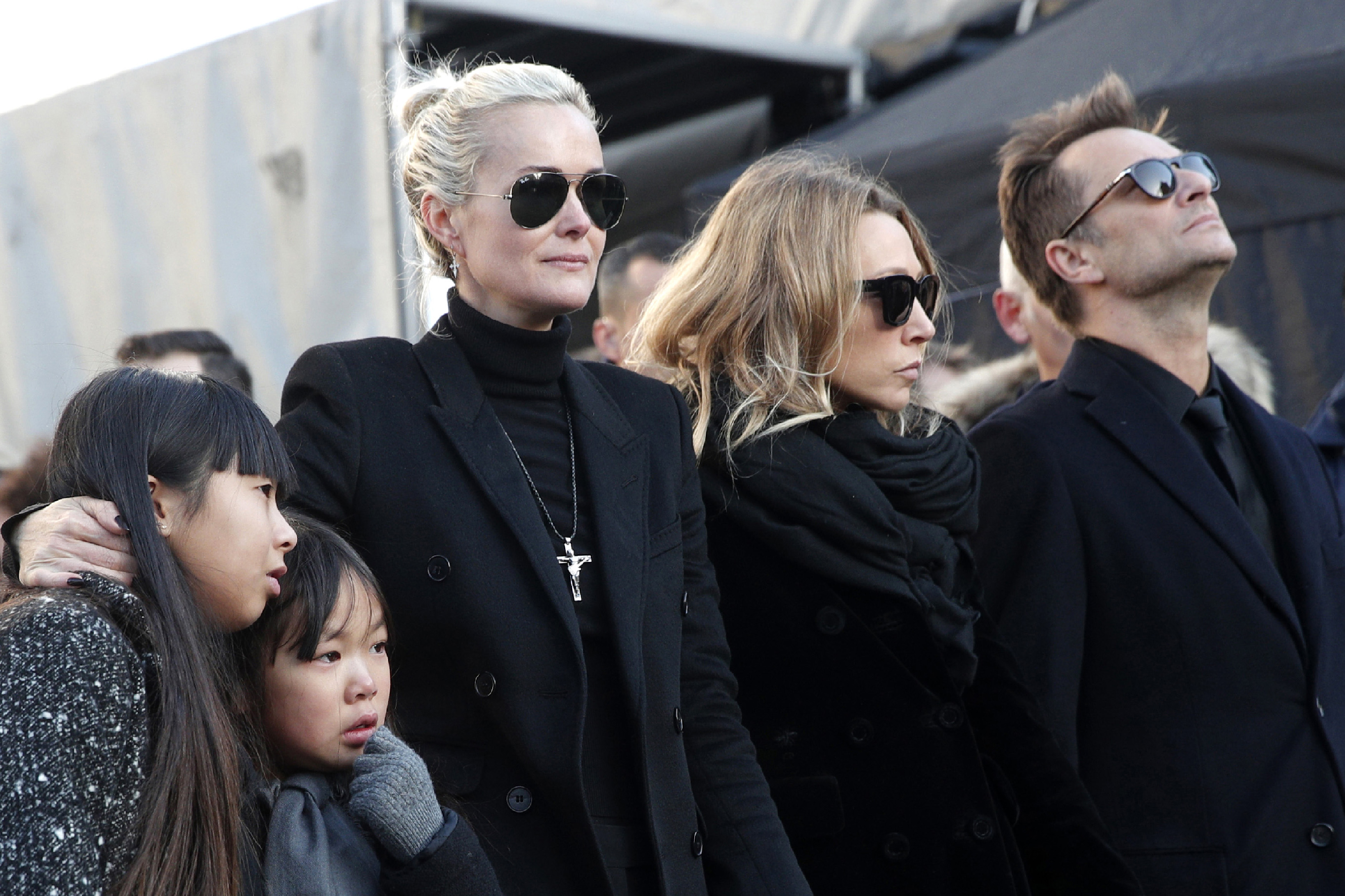 Laeticia Hallyday le 9 décembre 2017 à Paris lors de l'hommage populaire à Johnny