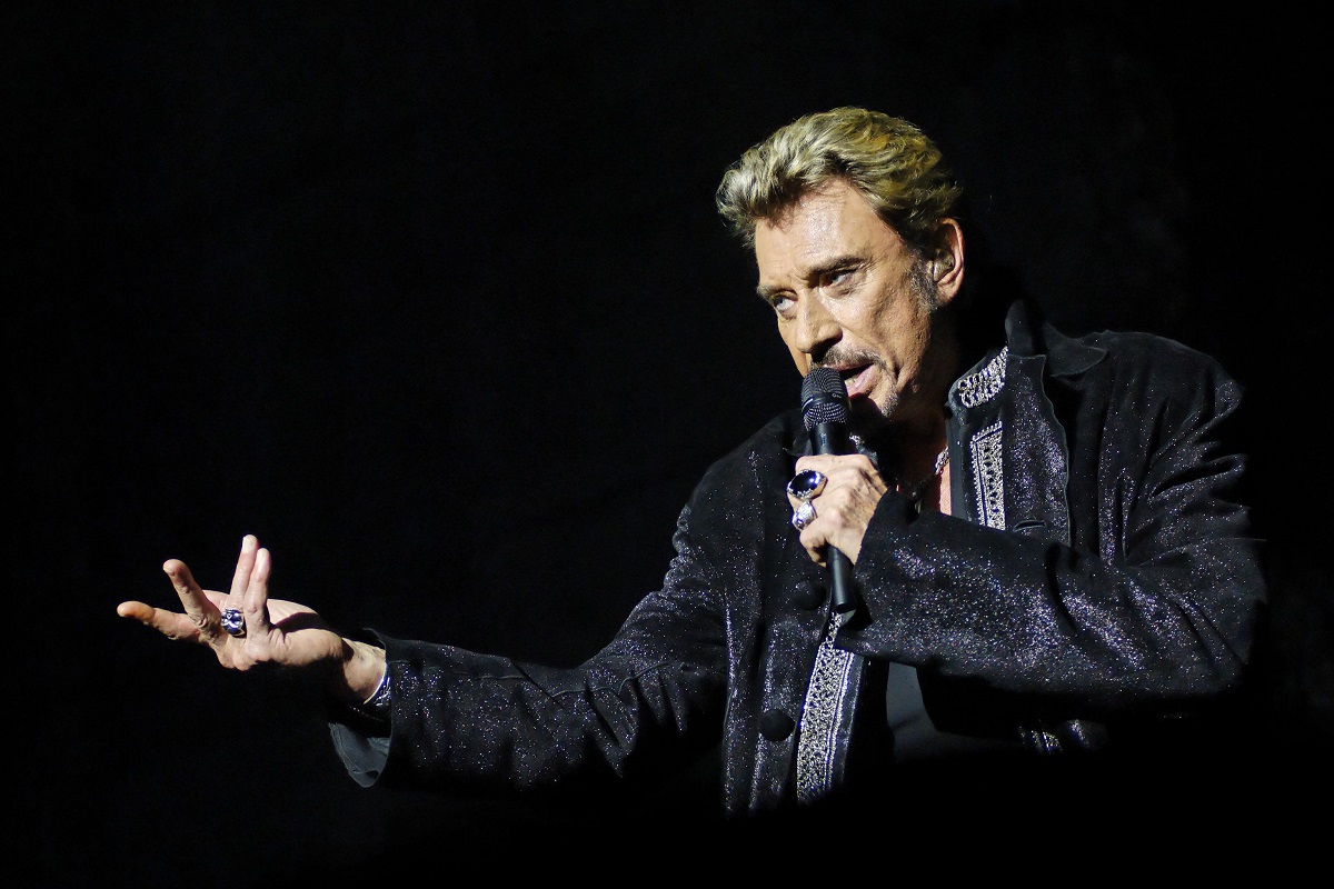 Johnny Hallyday lors d'un concert à Bruxelles, en Belgique, le 27 octobre 2006