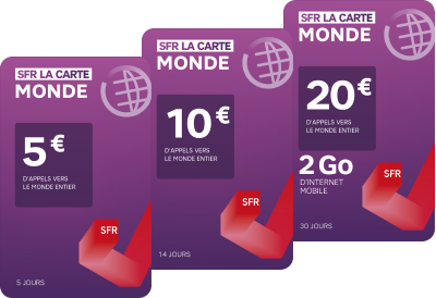 nouvelles recharges Monde SFR La Carte