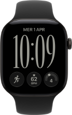 Apple Watch Series 12, boîtier en aluminium, noir, cadran Responsive Art, Bracelet Sport, noir