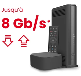  Box 8X jusqu'à 8Gb/s en téléchargement et en envoi avec SFR Fibre Premium avec le Wi-FI 6