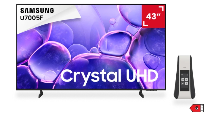 Box + TV SAMSUNG U7005F 43 pouces - classe énergétique G sur une échelle de A à G