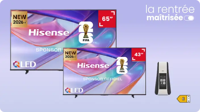 Télévision Hisense E7S - Classe énergétique E sur une échelle de A à G