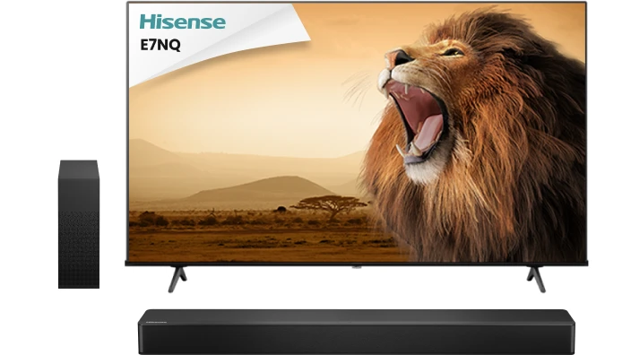Offre box SFR Premium avec téléviseur TV Hisense E7NQ 50 pouces à 59€ et sa barre de son offerte