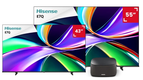 Hisense E7Q 43 pouces , 55 pouces et box