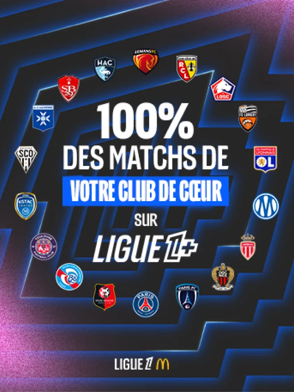 100% des matchs de votre club de coeur sur Ligue1+