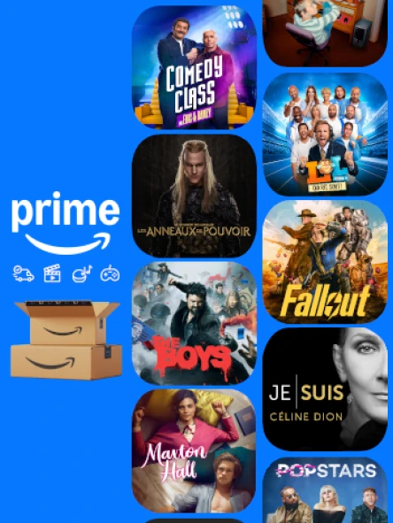 Retrouvez un grand nombre de series et de films sur Prime, comme les séries Fallout, The boys, Je suis Céline Dion...