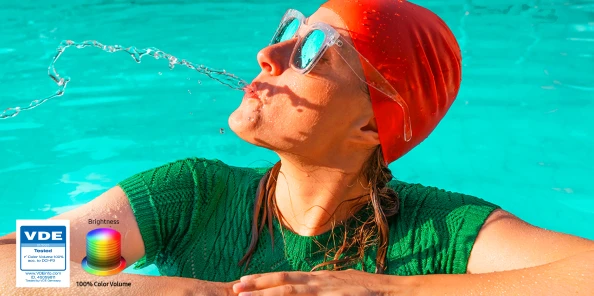 DE 01/2025 tested, Brightness 100% Color Volume