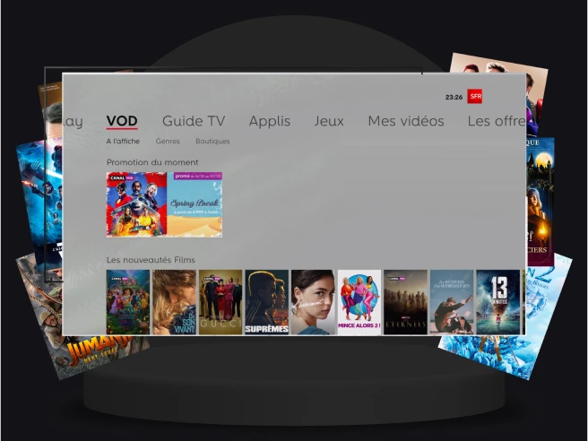 Une grande variété de films en VOD.