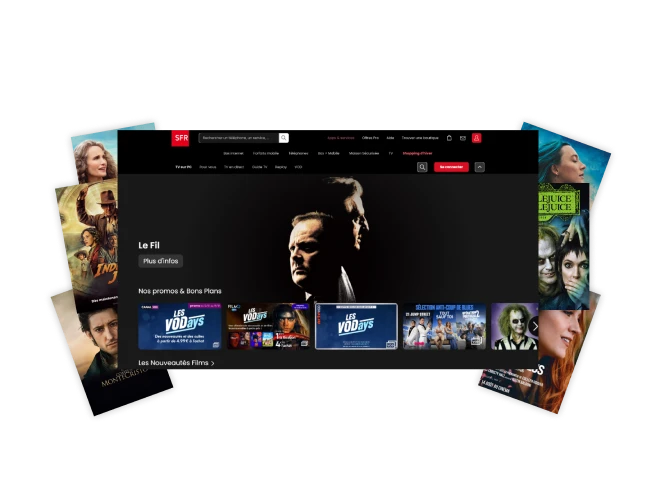 Une grande variété de films en VOD.