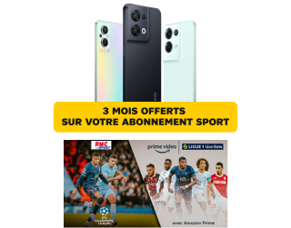 Téléphones Oppo Reno8 Series 5G - 3 mois offerts sur votre abonnement sport