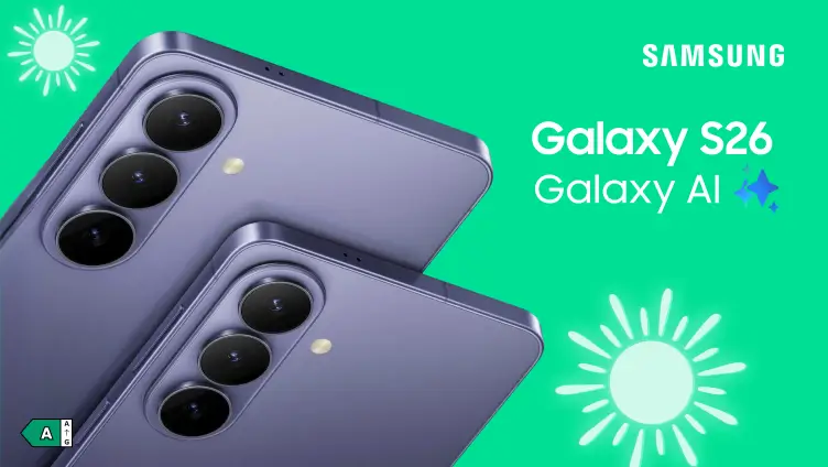 Samsung. Galaxy S26. Galaxy AI. Classe énergétique A