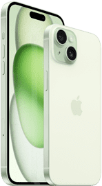 iPhone 15 Plus 6,7" et iPhone 15 6,1" montrés côte à côte pour faire ressortir la différence de taille.