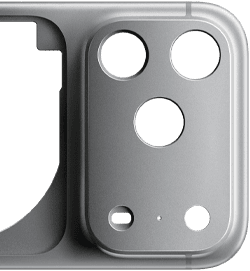 iPhone 17 Pro, face arrière, boîtier unibody en aluminium forgé