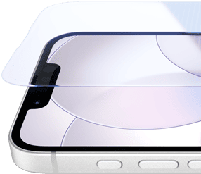 iPhone 17e, face avant avec Ceramic Shield 2, face latérale, coloris blanc, boutons : Action, réglage du volume