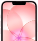 iPhone 17e, vue partielle de la face avant avec Ceramic Shield 2, coloris rose pastel, affichant l’image d’une fleur rose