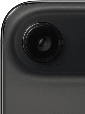 iPhone Air, face arrière, coloris noir sidéral, angles supérieurs arrondis, système caméra Fusion à objectif unique