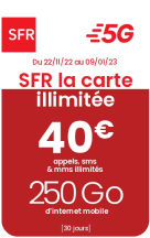 La 5G est disponible aussi SFR La Carte