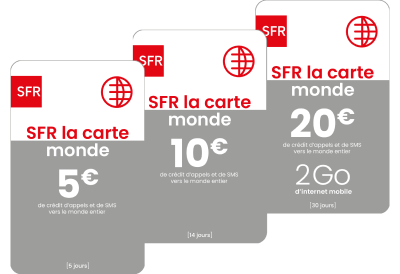 nouvelles recharges Monde SFR La Carte