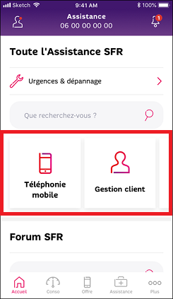 Se connecter à l'appli SFR & Moi et l'utiliser