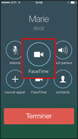 J’effectue un appel FaceTime : méthode 1