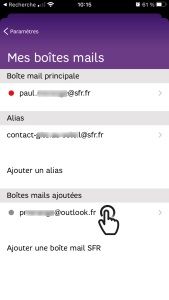 configurer boite mail sfr sur ipad