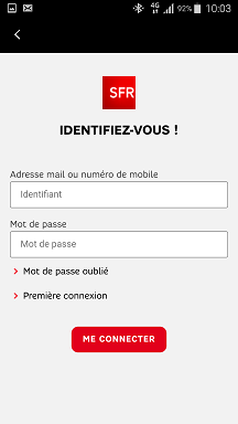 Renseignez vos identifiants mobiles SFR