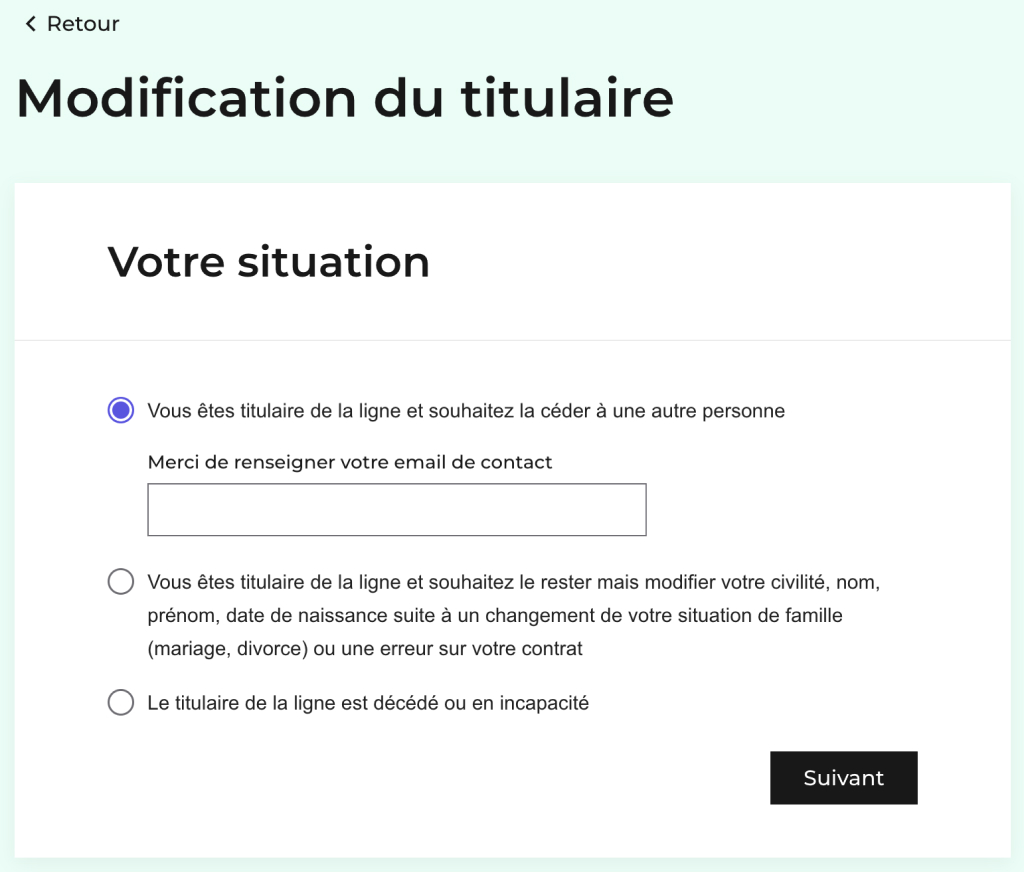 Visuel du champ à cocher pour préciser la situation dans le Compte Client RED