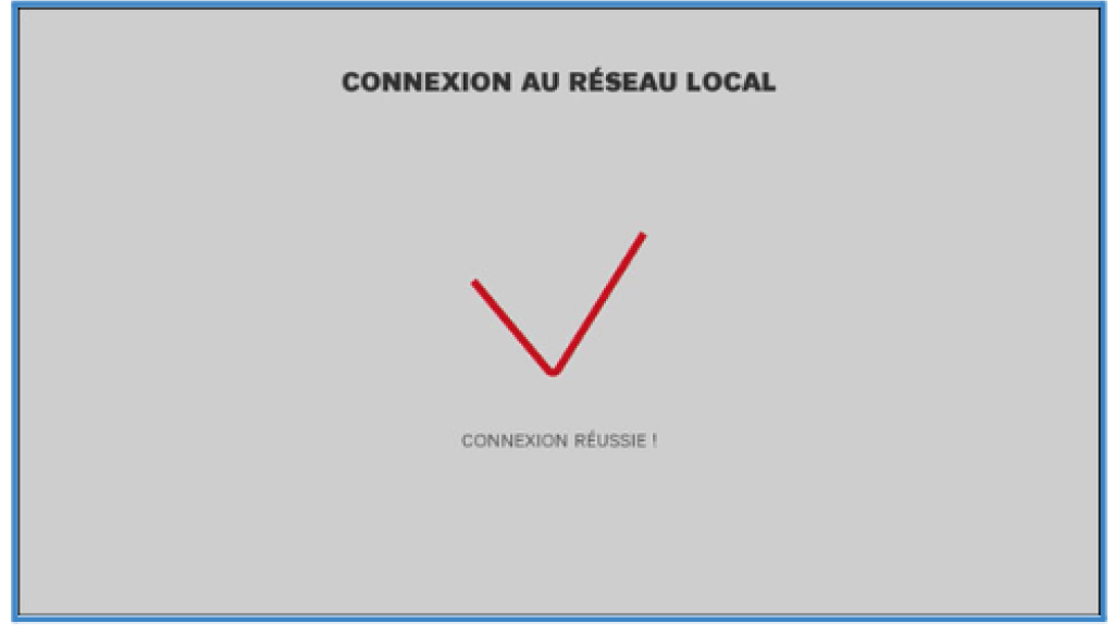 Capture d'écran TV concfirmant la connexion du Décodeur Plus au réseau local