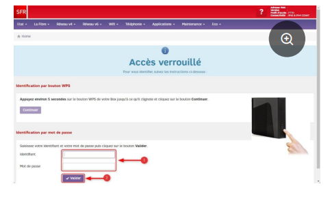 Visuel présentant la connexion à l'interface box RED