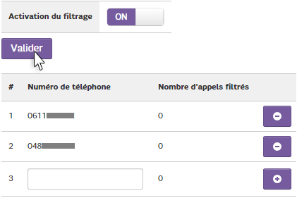 visuel validation filtrer