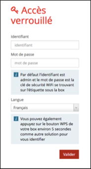 visuel de l'écran de connexion pour activer le Smart WiFi