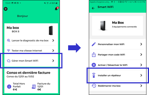 Installer smart wifi avec l'application RED et Moi