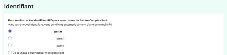Capture d'écran illustrant le parcours pour créer un compte client RED.