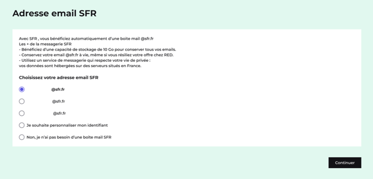 visuel illustrant le parcours de création de compte client avec personnalisation de l'e-mail