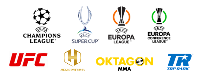 visuel présentant les logos des ligues sportives diffusées par RMC Sport