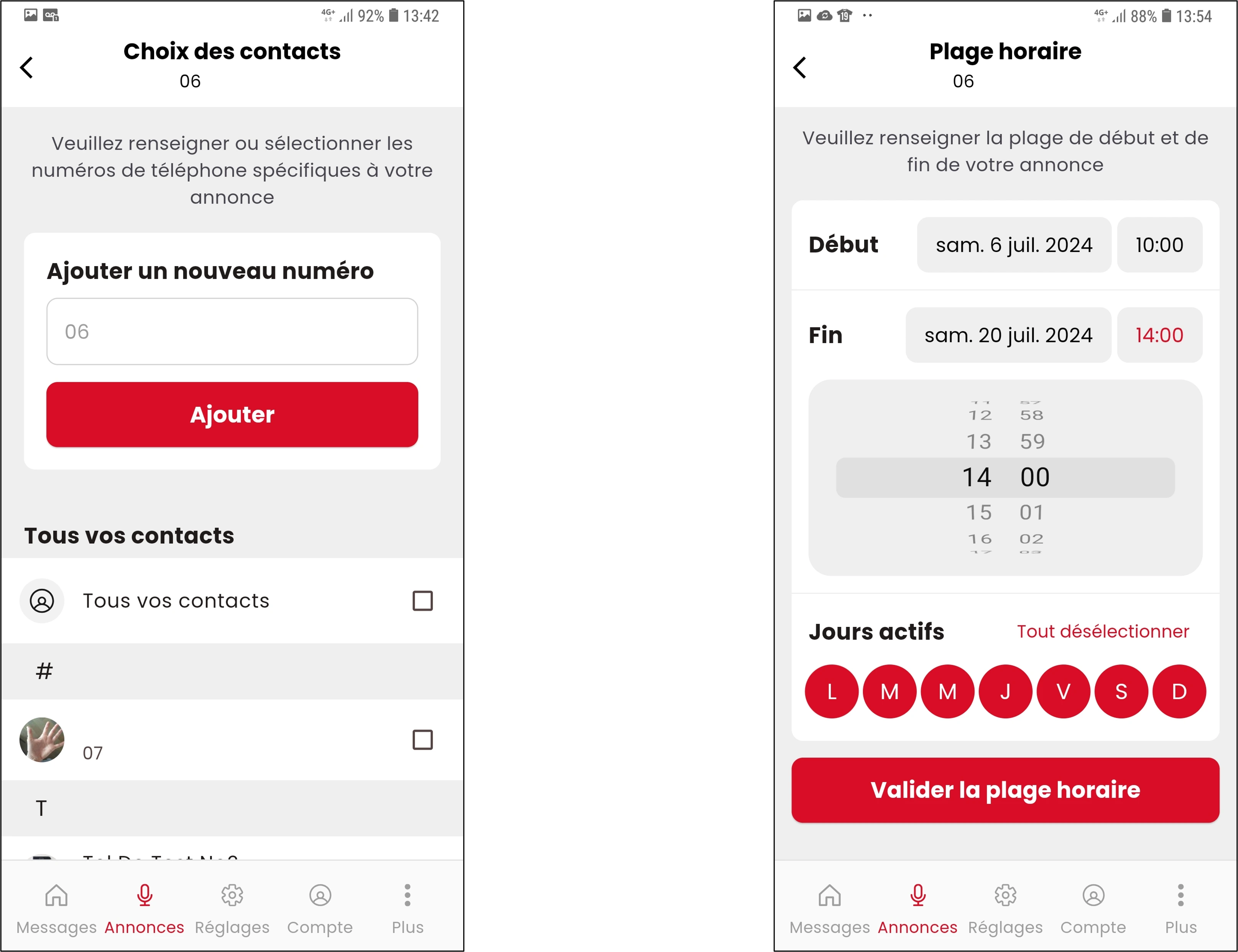 visuel présentant les étapes pour enregistrer une annonce d