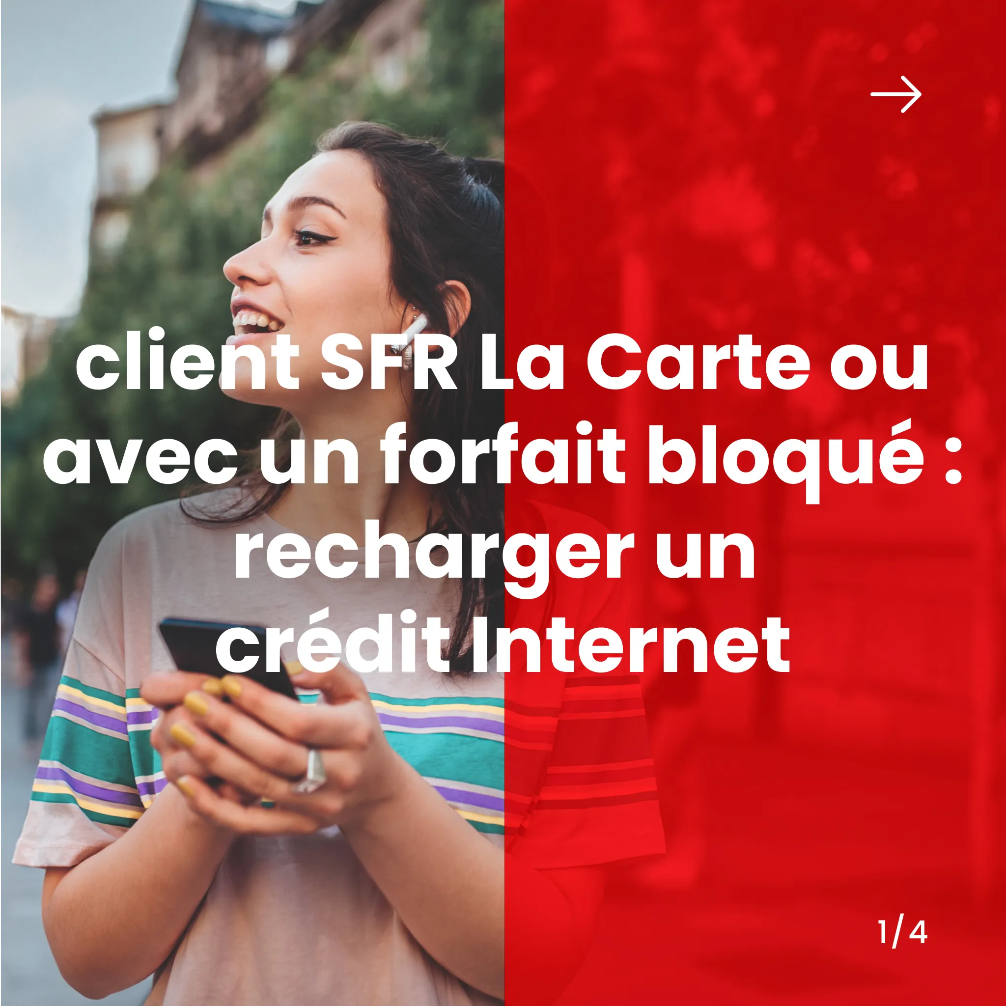 client SFR La Carte ou avec un forfait bloqué - recharger un crédit Internet