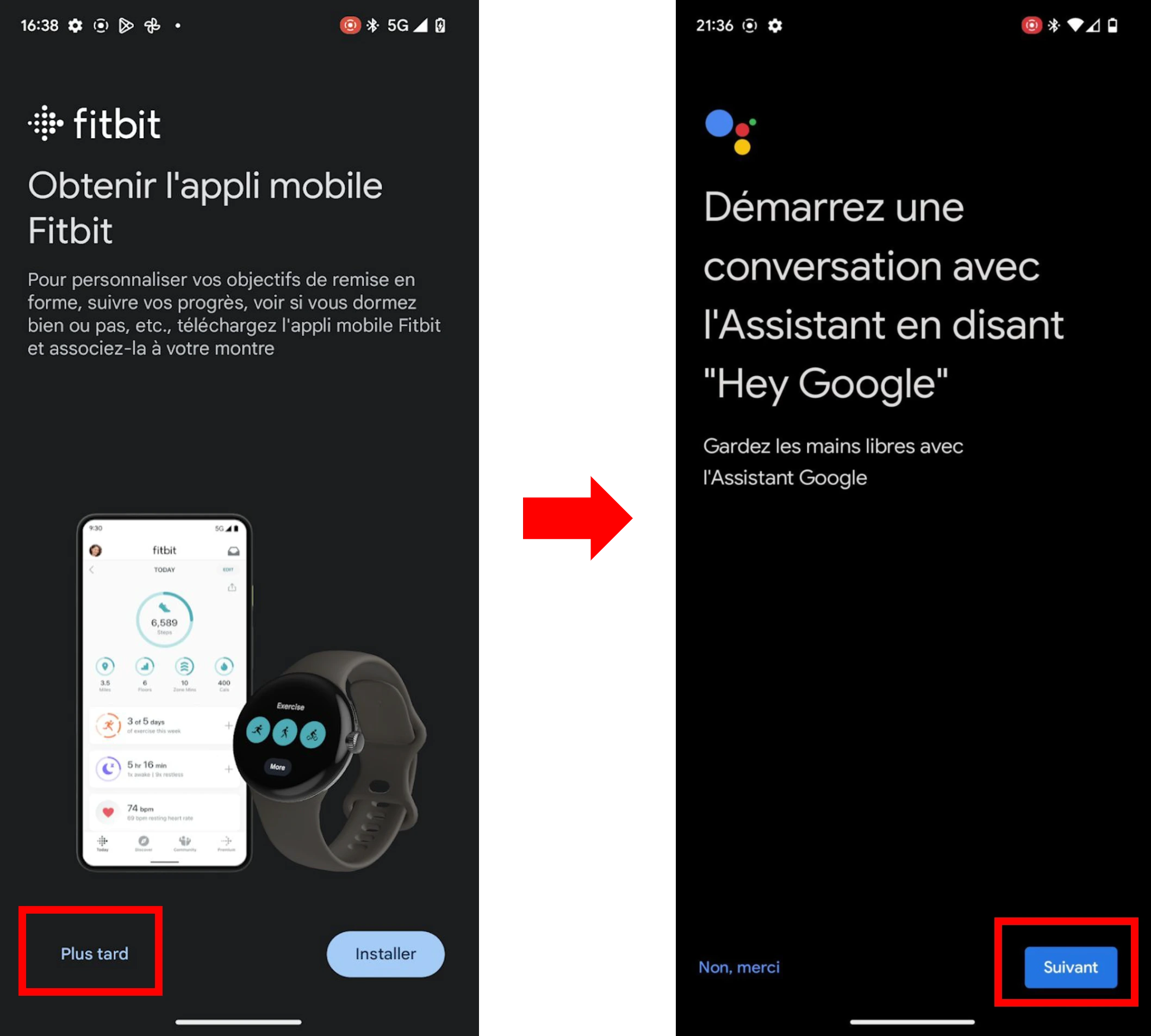 visuels présentant la suite du parcours pour bénéficier de l