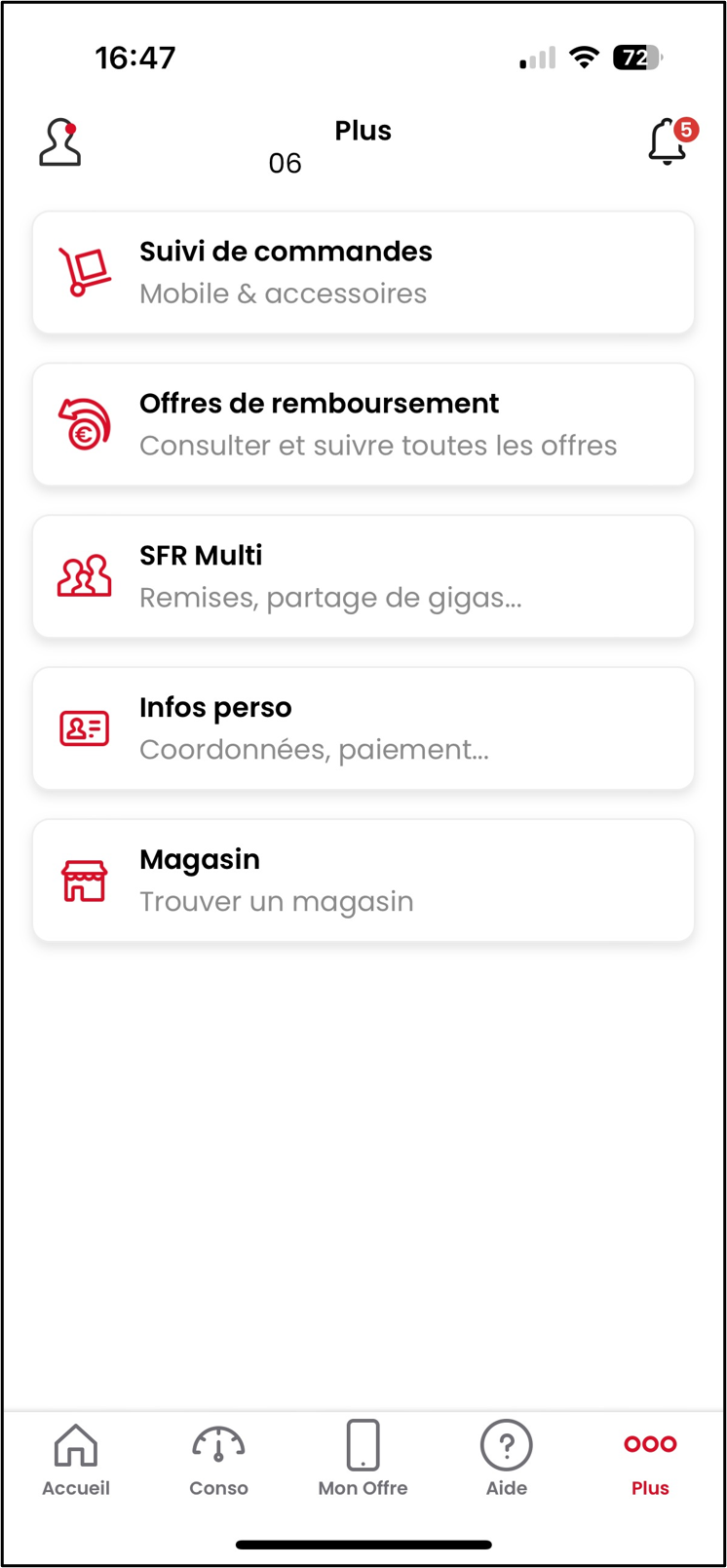 comment partager ses gigas sfr