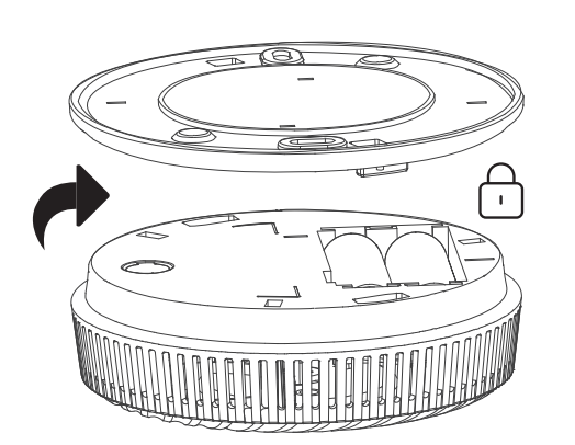 schéma présentant le verrouillage du détecteur de fumée Maison Sécurisée