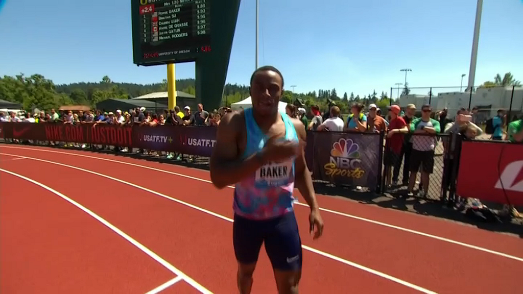 Exclu Video Eugene Baker Vainqueur Sur 100 M Gatlin Cinquième