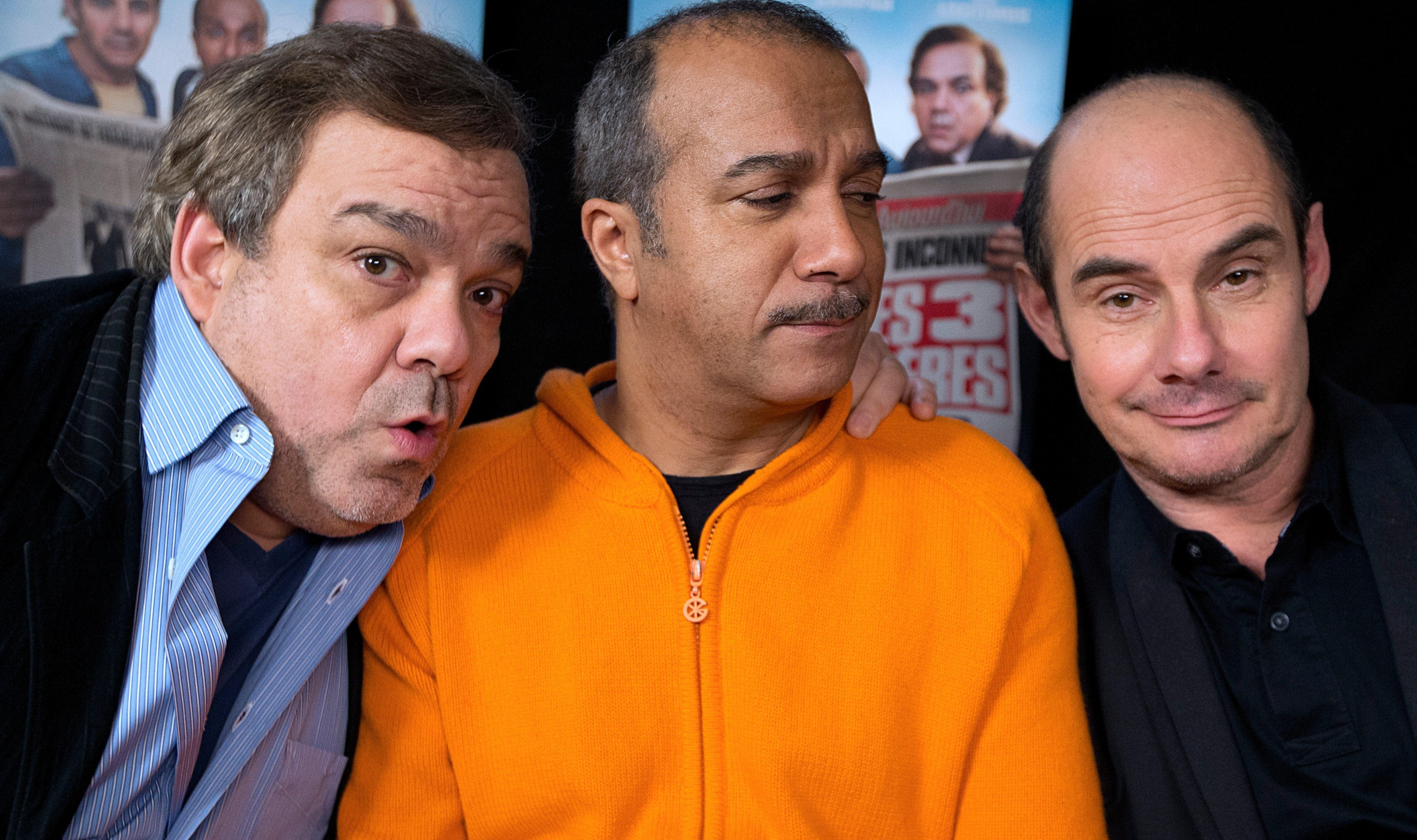 Didier Bourdon, Pascal Legitimus et Bernard Campan en 2014 pour la promotion de