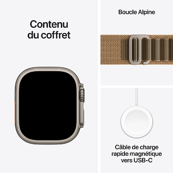 Apple Watch Ultra 4 - Boucle Alpine boitier Naturel et bracelet Désert