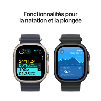 Apple Watch Ultra 2 - Boucle Océan boitier Noir et bracelet Océan noir