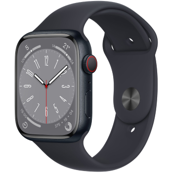 Apple Watch Series 8 4G 45 mm Aluminium Minuit avec Bracelet Sport Minuit